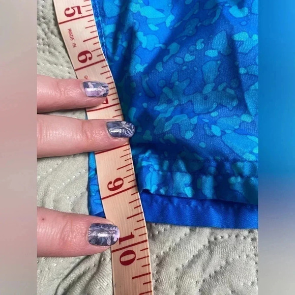 Nike Men's Blue Pull On Swim Trunk Board Shorts Unlined Logo Print Shorts Large - Picture 2 of 5